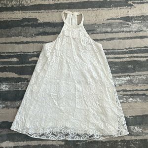 Lilly Pulitzer white lace sand dollar a-line high neck dress size medium